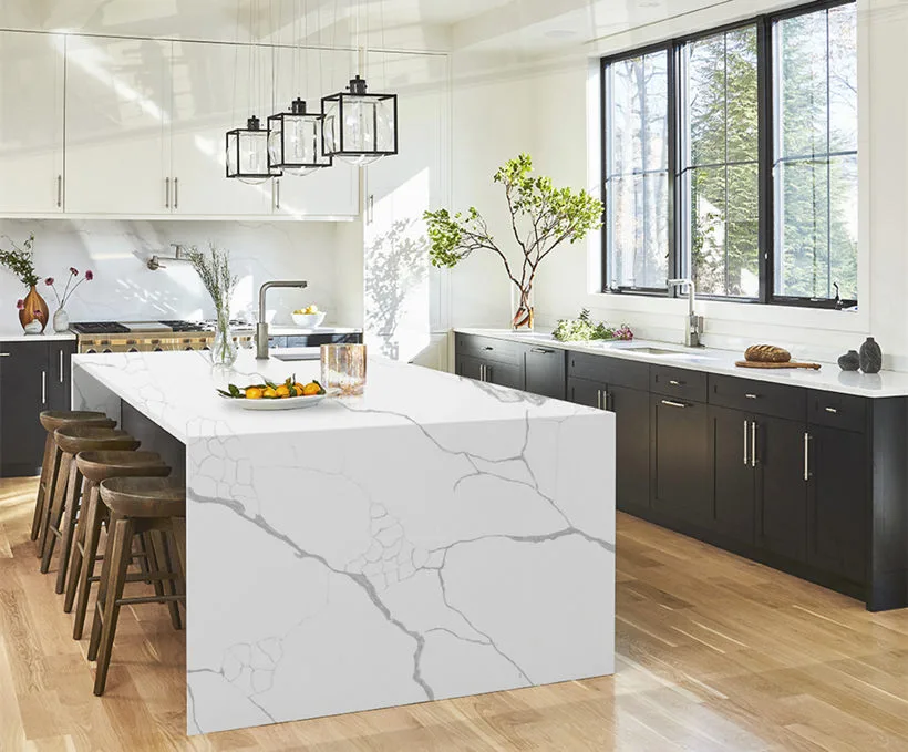 Quartz Calacatta 8021 Kitchen Island