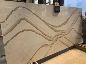 quartz stone slab calacatta mable look gold veins