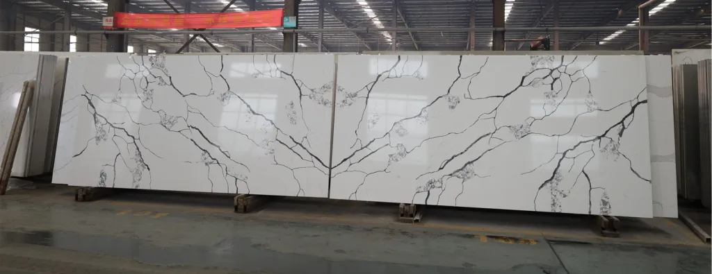 Artificial Quartz Stone Calacatta brown veins BookMacth