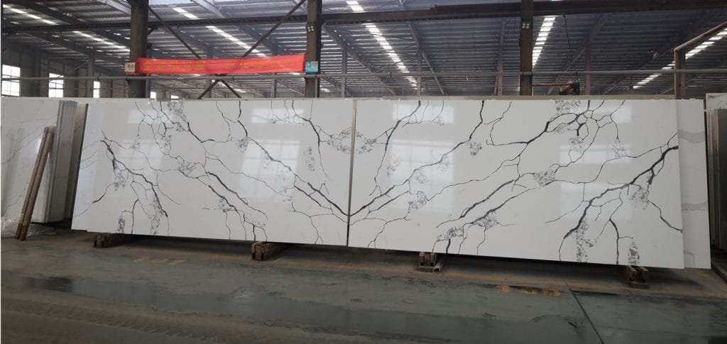 quartz countertops calacatta book match manufacture