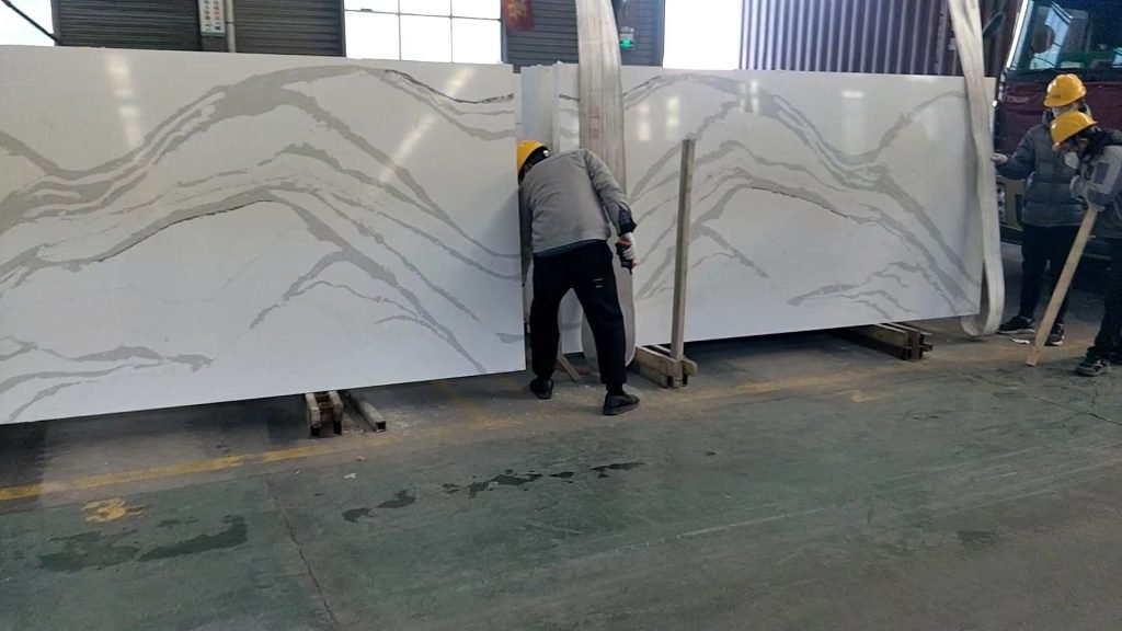 quartz stone calacatta bookmath inspection