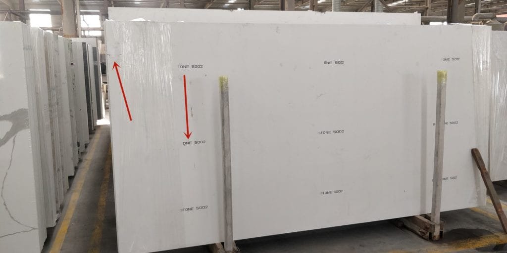 quartz slabs lager print in the back