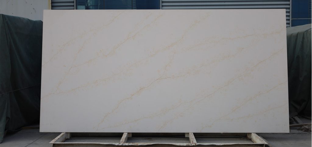 quartz stone slab calacatta countertop gold