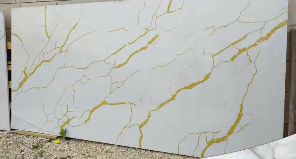 quartz stone calacatta 1003 gold