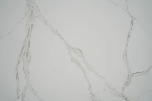 Quartz Calacatta 6828 Detail with Gold Border Horizon