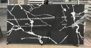 Quartz Calacatta Black 6016 Slab Horizon