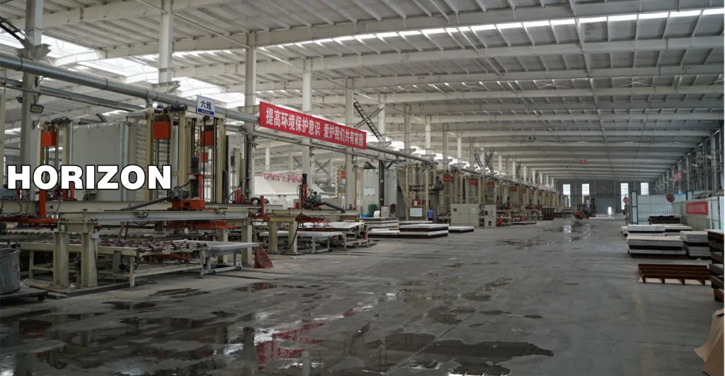 Salle de commande de finition de dalles de quartz Horizon